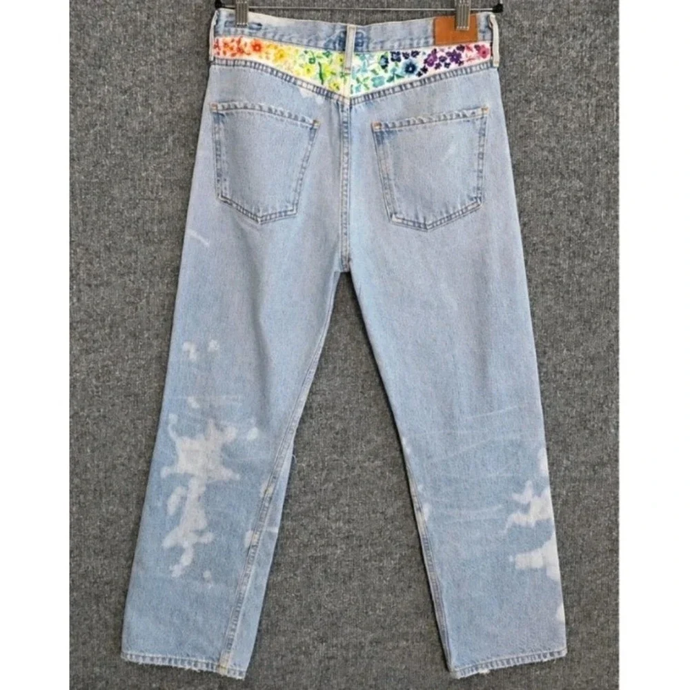 Citizens Of Humanity Jeans 27 Premium Vintage Button Fly Gia Rainbow Embroidered